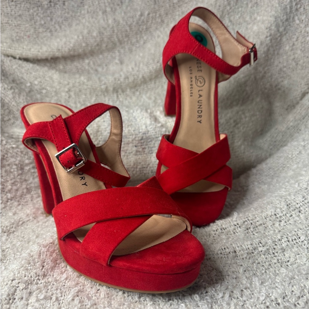 Chinese Laundry Red Strappy Heels
